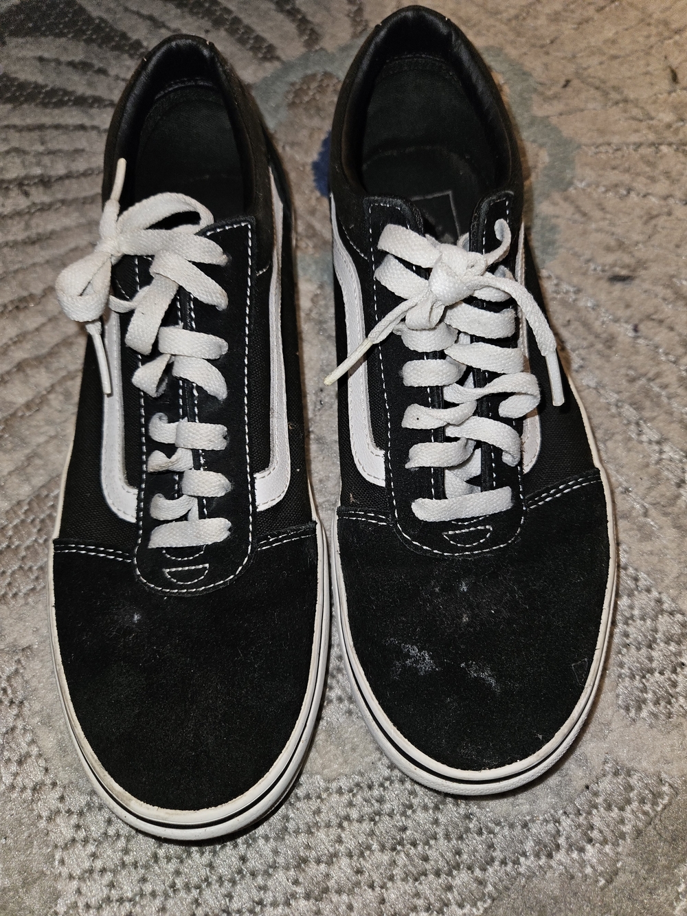 Vans Black and White Old Skool Low-Top Sneakers
